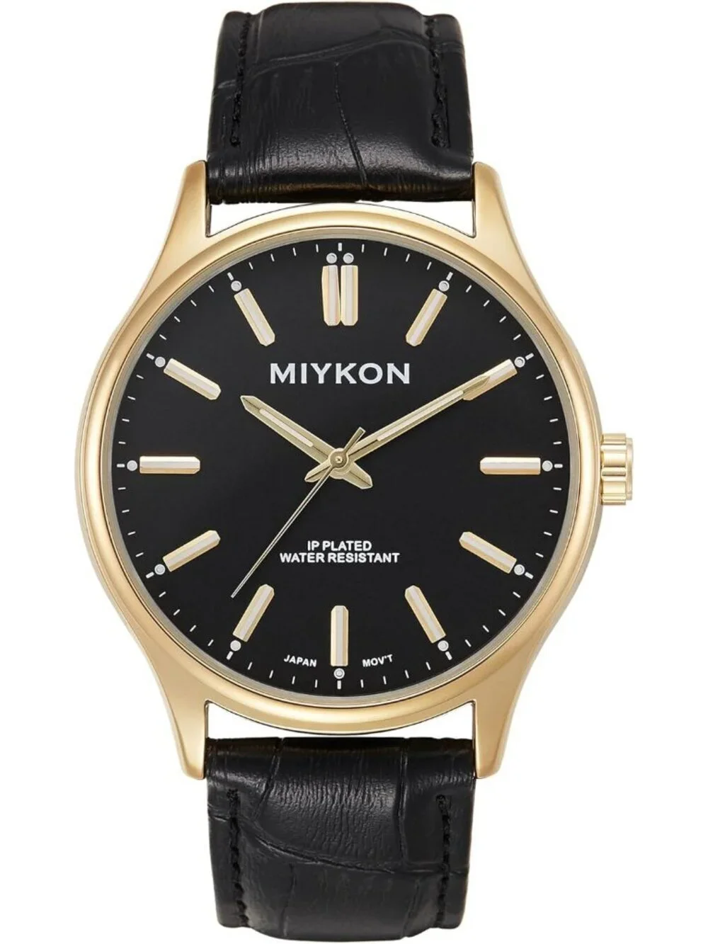 Mens Black Gold Analog Genuine Leather Strap Ultra-Thin Waterproof Classic Watch
